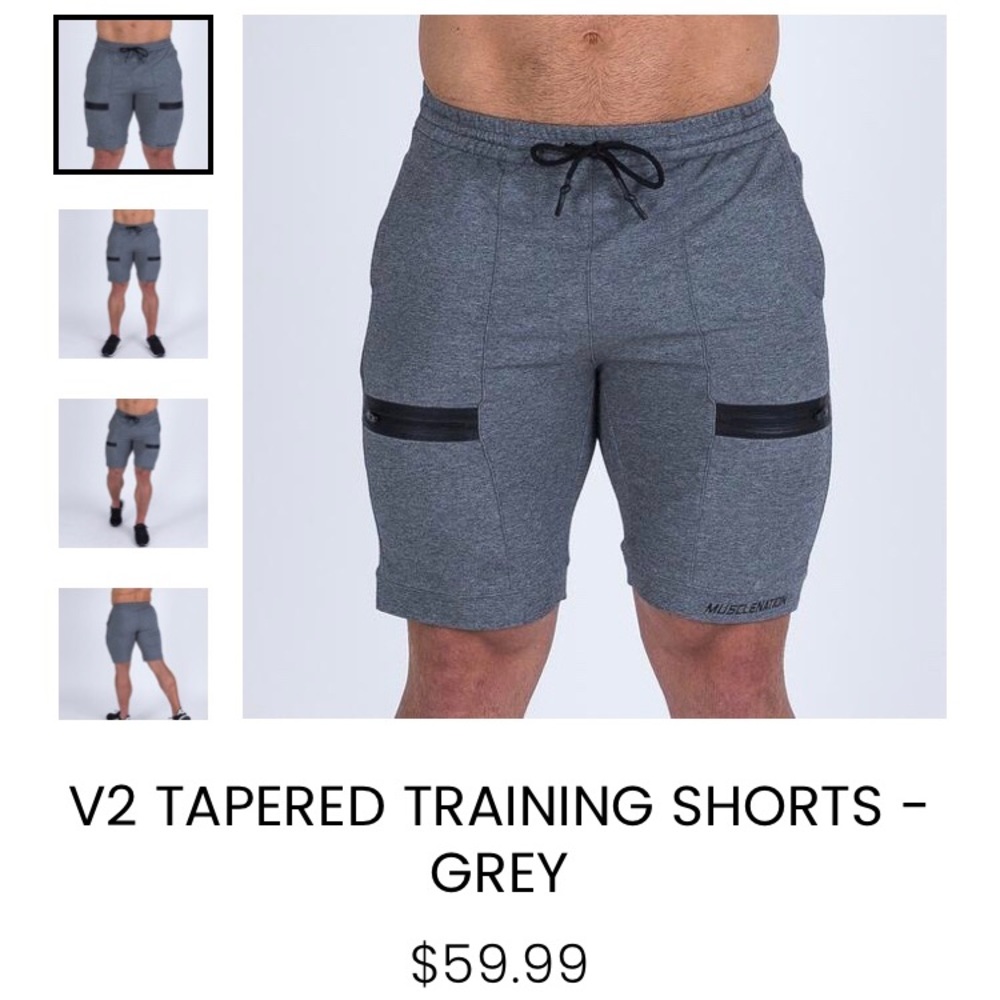 V2 TAPERED TRAINING SHORTS - Grey XL